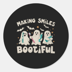 Lächeln Bootischer Halloween Funny Ghost Dentist D Runder Aufkleber
