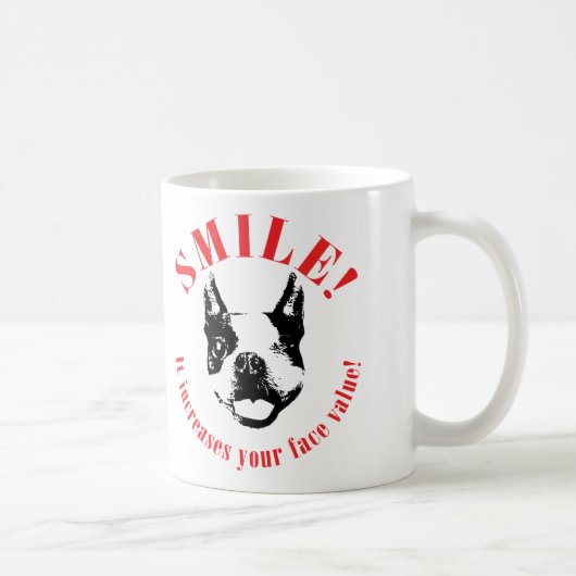 Lächeln Bostons Terrier - Nominalwert Kaffeetasse (Rechts)