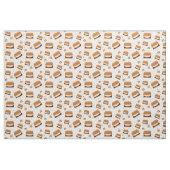 Lächeln Brown White Illustriert S'more Muster Stoff (Fat Quarter (45,7 x 55,9 cm))
