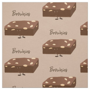 Lächeln Brownies Brown Cartoon Food Character Wor Stoff