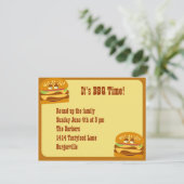 Lächeln Burger GRILLEN Party Einladung (Stehend Vorderseite)