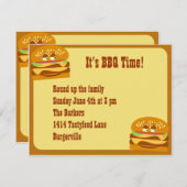 Lächeln Burger GRILLEN Party Einladung (Vorne/Hinten)