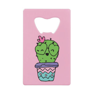 Lächeln Cactus Art Valentines Geldbeutel Flaschenöffner