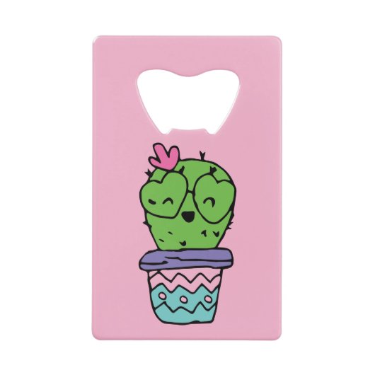 Lächeln Cactus Art Valentines Geldbeutel Flaschenöffner (Vorderseite)