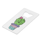 Lächeln Cactus Art Valentines Geldbeutel Flaschenöffner (Rückseite Schrägansicht)