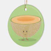 Lächeln Cantaloupe Frucht Weihnachten Keramik Ornament (Links)