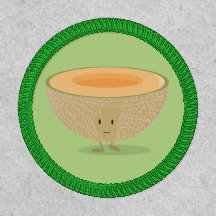 Lächeln Cantaloupe Melon Grüner Cartoon Frucht Nah