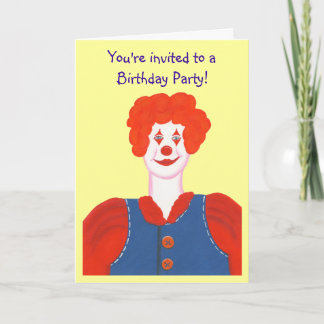 Lächeln Clown Red Hair Malerei Geburtstagsparty Einladung