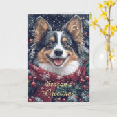 Lächeln Collie Dog Weihnachtskarte Karte (Gelbe Blume)