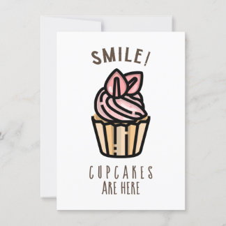 Lächeln! Cupcakes sind da Pink Design Karte