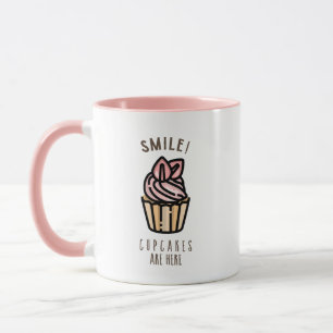 Lächeln! Cupcakes sind hier Pink Design Tasse