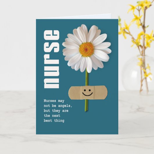 Lächeln Daisy. Nurses Day Grußkarten Karte (Gelbe Blume)