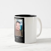 Lächeln demotivational Plakat Zweifarbige Tasse (VorderseiteRechts)