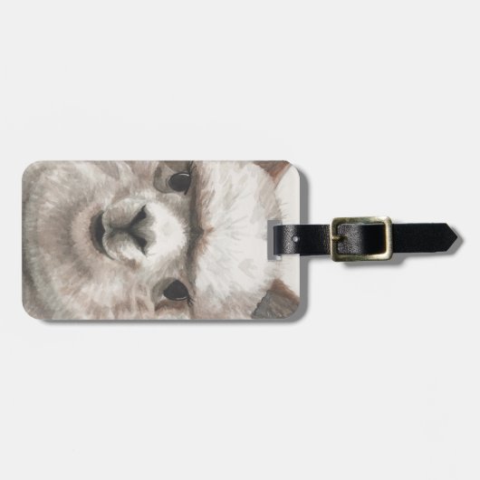 Lächeln der Alpaca Gepäckmarke Llama Bag ID Gepäckanhänger (Vorderseite horizontal)