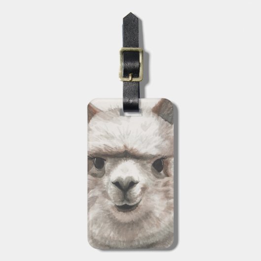 Lächeln der Alpaca Gepäckmarke Llama Bag ID Gepäckanhänger (Vorderseite vertikal)