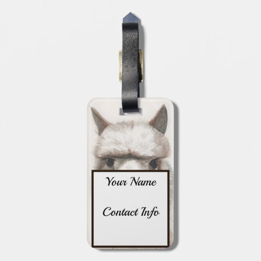 Lächeln der Alpaca Gepäckmarke Llama Bag ID Gepäckanhänger (Rückseite vertikal)