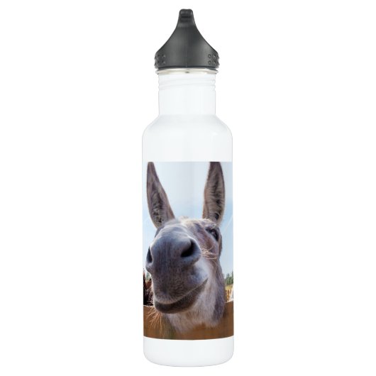 Lächeln der Donkey mit einer Albernen Grin-Wasser- Trinkflasche (Rechts)