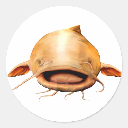 Lächeln der Fischerei Runder Aufkleber (Vorderseite)