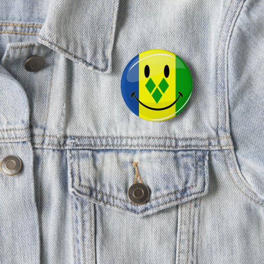 Lächeln der Flagge des St. Vincent und der Grenadi Button (Beispiel)