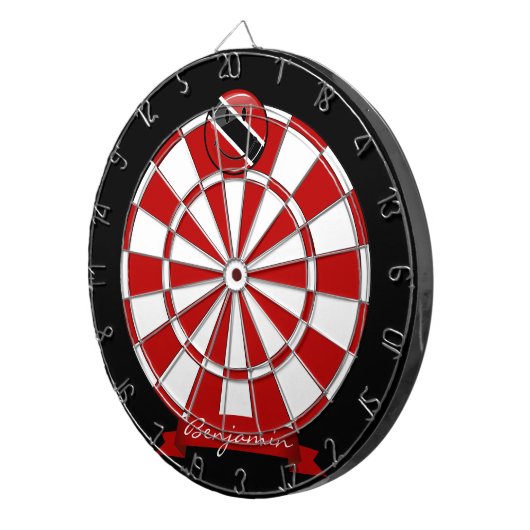 Lächeln der Flagge von Trinidad und Tobago Dartscheibe (Vorderseite rechts)