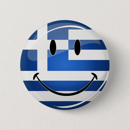 Lächeln der griechischen Flagge Button (Vorderseite)