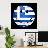Lächeln der griechischen Flagge Poster (Heimbüro)