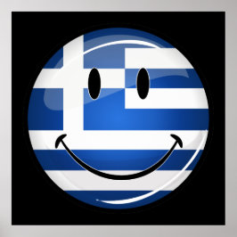 Lächeln der griechischen Flagge Poster