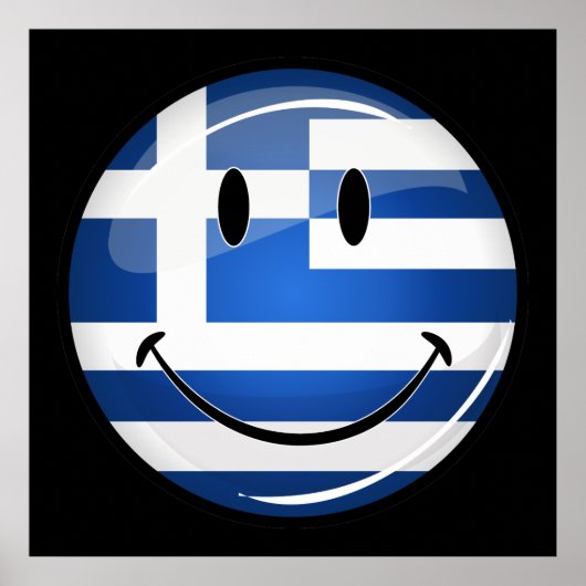 Lächeln der griechischen Flagge Poster (Vorne)