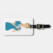 Lächeln der Krankenschwester mit Spritze Gepäckanhänger (Vorderseite horizontal)