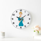 Lächeln der Krankenschwester mit Spritze Große Wanduhr