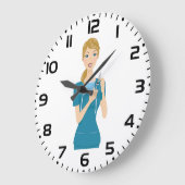 Lächeln der Krankenschwester mit Spritze Große Wanduhr (Winkel)