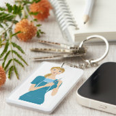 Lächeln der Krankenschwester mit Spritze Schlüsselanhänger (Vorderseite rechts)