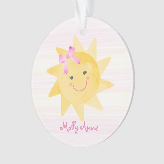 Lächeln der Sonne mit Bow Girl Keepake Ornament (Vorderseite)