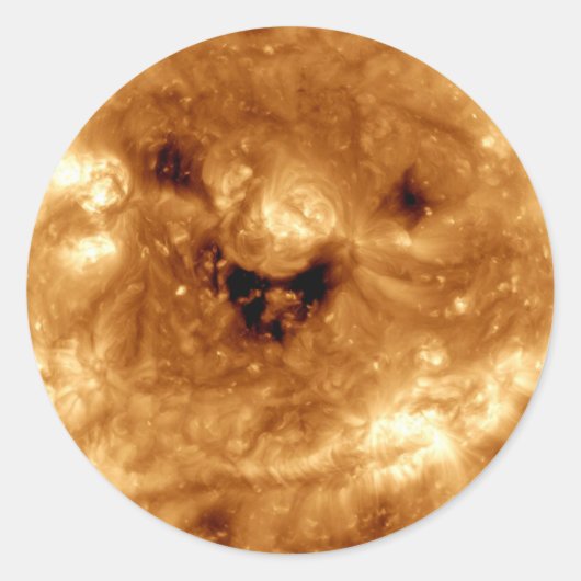 Lächeln der Sonne von der NASA-Sonnenstudio Runder Aufkleber (Vorderseite)