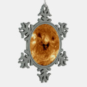 Lächeln der Sonne von der NASA-Sonnenstudio Schneeflocken Zinn-Ornament (Links)