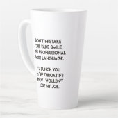 Lächeln des Fakes - Funny, Sarcastic Quote Milchtasse (Linke Ecke)