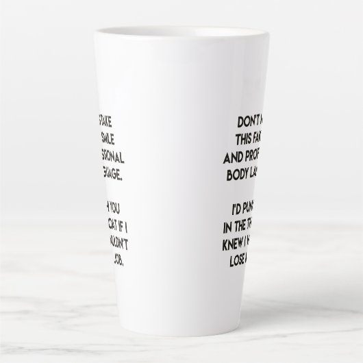 Lächeln des Fakes - Funny, Sarcastic Quote Milchtasse (Vorderseite)