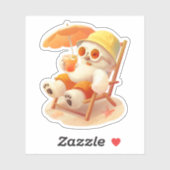 Lächeln Dog - Strandmodus eingeschaltet Aufkleber (Blatt)