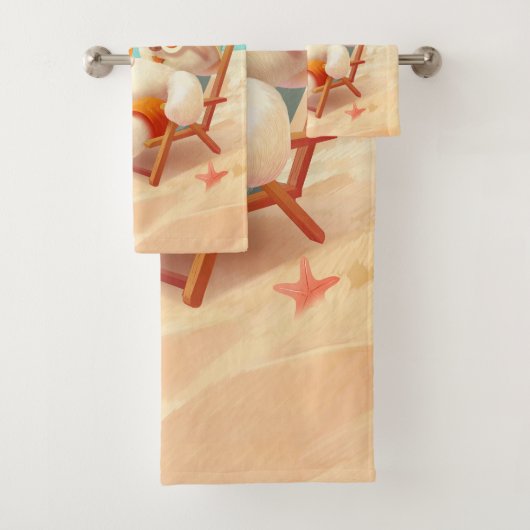 Lächeln Dog - Strandmodus eingeschaltet Badhandtuch Set (Insitu)