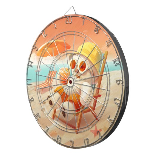 Lächeln Dog - Strandmodus eingeschaltet Dartscheibe (Vorderseite rechts)