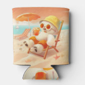 Lächeln Dog - Strandmodus eingeschaltet Dosenkühler (Rückseite)