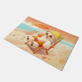 Lächeln Dog - Strandmodus eingeschaltet Fußmatte (Schrägansicht)