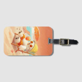 Lächeln Dog - Strandmodus eingeschaltet Gepäckanhänger (Vorderseite (Horizontal))