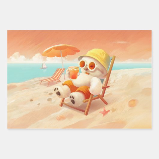 Lächeln Dog - Strandmodus eingeschaltet Geschenkpapier Set (Vorderseite 3)