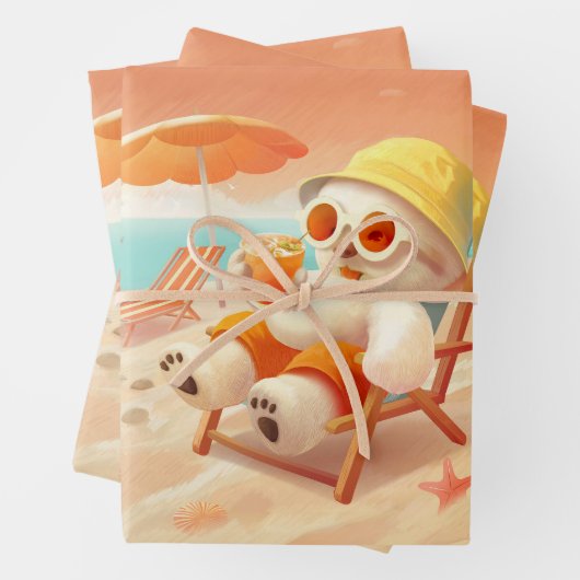 Lächeln Dog - Strandmodus eingeschaltet Geschenkpapier Set (Beispiel)