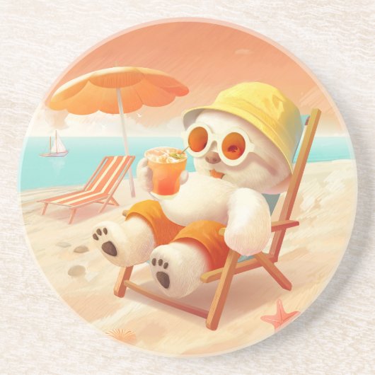 Lächeln Dog - Strandmodus eingeschaltet Getränkeuntersetzer (Vorne)