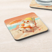 Lächeln Dog - Strandmodus eingeschaltet Getränkeuntersetzer (Linke Seite)