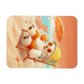 Lächeln Dog - Strandmodus eingeschaltet Magnet (Horizontal)