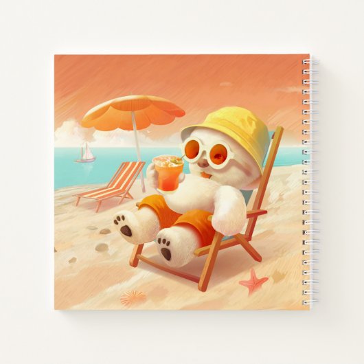 Lächeln Dog - Strandmodus eingeschaltet Notizblock (Rückseite)