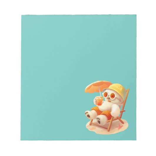 Lächeln Dog - Strandmodus eingeschaltet Notizblock (Vorderseite)